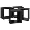 vidaXL Étagères cube murales 4 pcs noir brillant 22x15x22 cm