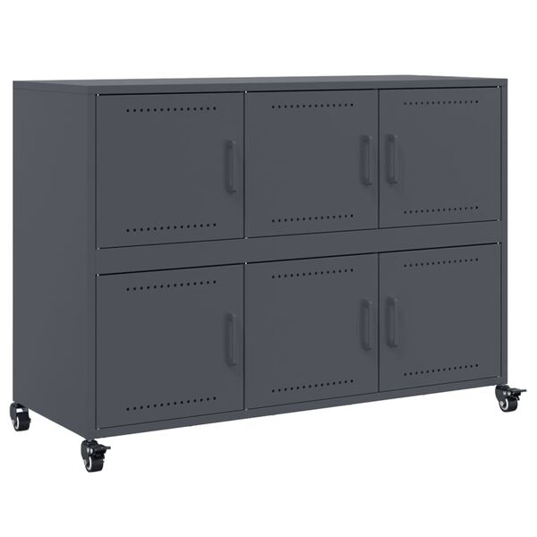 vidaXL Buffet anthracite 100,5x39x72 cm acier