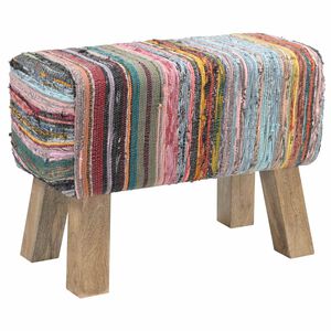 vidaXL banc 60 x 30 x 45 cm Cuir v&eacute;ritable Multicolore