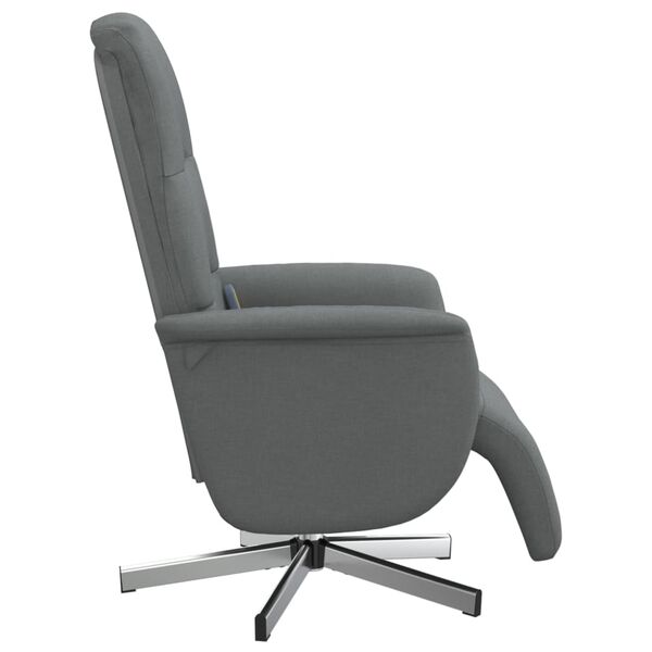 vidaXL Fauteuil inclinable de massage et repose-pieds gris fonc&eacute; tissu