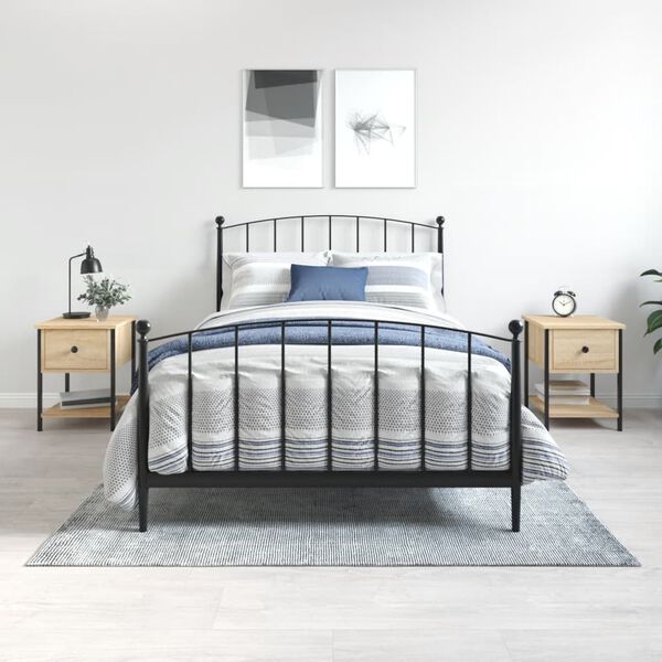 vidaXL Tables de chevet 2 pcs ch&ecirc;ne sonoma 34x35,5x45 cm