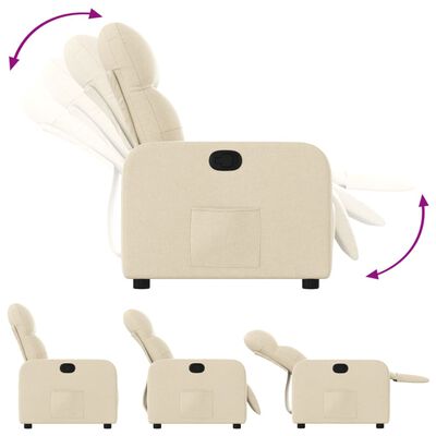 vidaXL Fauteuil inclinable Crème Tissu