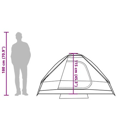 vidaXL Tente de camping à dôme 2 personne vert imperméable