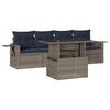 vidaXL Ensemble de canap&eacute; de jardin 5 pcs avec coussins gris r&eacute;sine tress&eacute;e