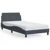 vidaXL Cadre de lit Dover gris fonc&eacute; 100x190 cm velours