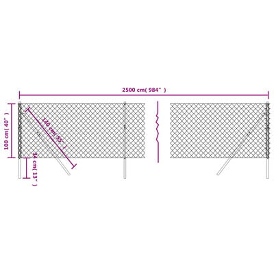 vidaXL Clôture en mailles de chaîne vert 1x25 m