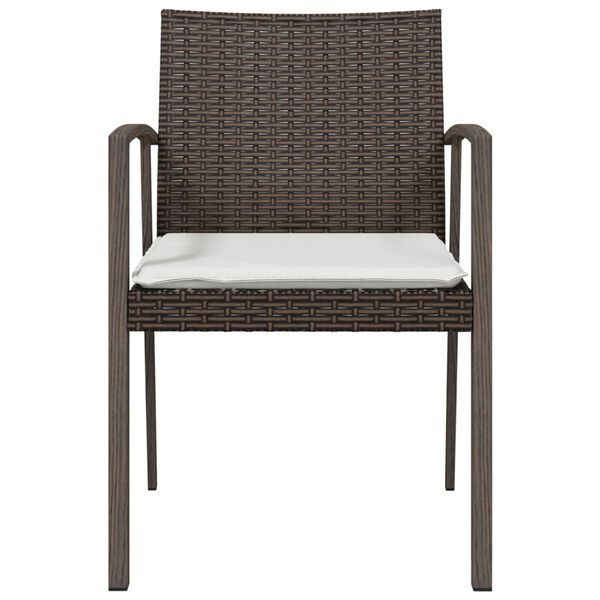vidaXL Chaises de jardin coussins lot de 4 marron 56,5x57x83 cm rotin