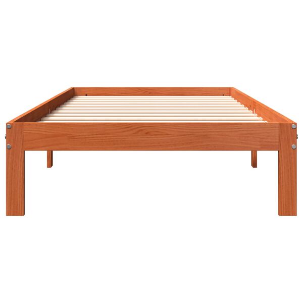 vidaXL Cadre de lit sans matelas cire marron 90x200 cm bois pin massif