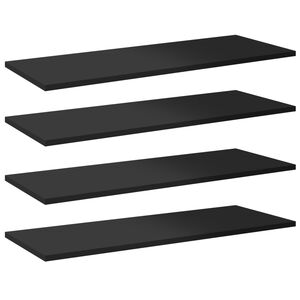 vidaXL Panneaux biblioth&egrave;que 8 pcs Noir brillant 80x30x1,5cm Agglom&eacute;r&eacute;