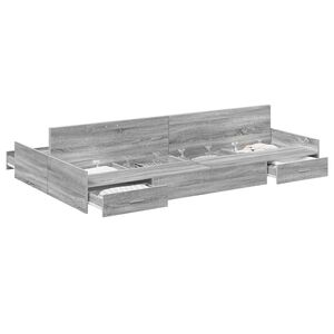 vidaXL Cadre de lit avec rangement avec porte Gris Sonoma 120 x 200 cm