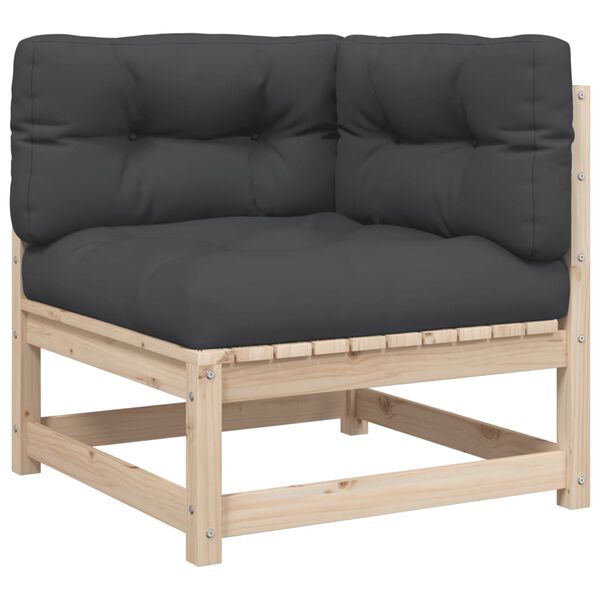 vidaXL Salon de jardin 3 pcs avec coussins bois de pin massif
