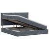 vidaXL Lit avec rangement et matelas Gris fonc&eacute; 200 x 200 cm Velours