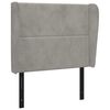 vidaXL T&ecirc;te de lit avec oreilles gris clair 103x23x118/128 cm velours