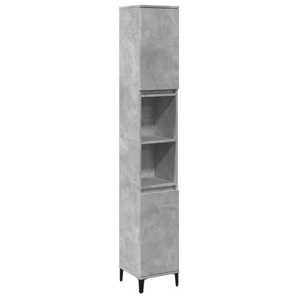 vidaXL Armoire de salle de bain gris b&eacute;ton 30x30x190 cm