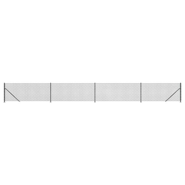 vidaXL Clôture à mailles losangées avec bride anthracite 1x10 m