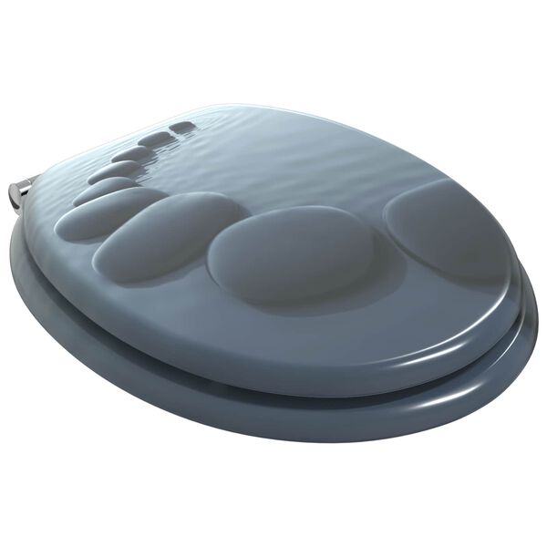 vidaXL Si&egrave;ge de toilette &agrave; fermeture douce Gris 44 x 38 cm Panneau MDF