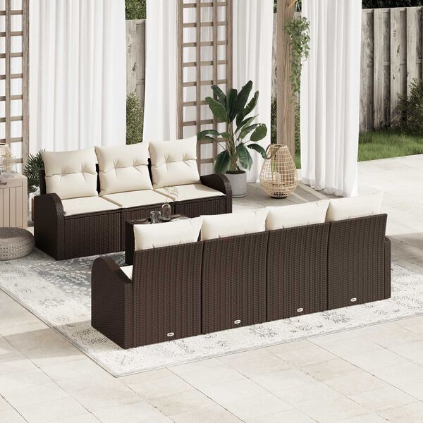 vidaXL Ensemble de canap&eacute; de jardin Marron 55 x 55 x 37 cm polyrotin