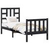 vidaXL Cadre de lit sans matelas noir bois de pin massif