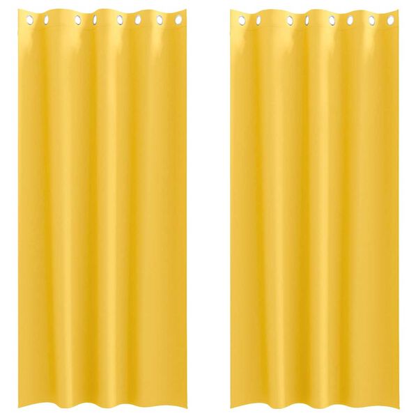 vidaXL Rideaux occultants avec anneaux 2 pcs Jaune moutarde