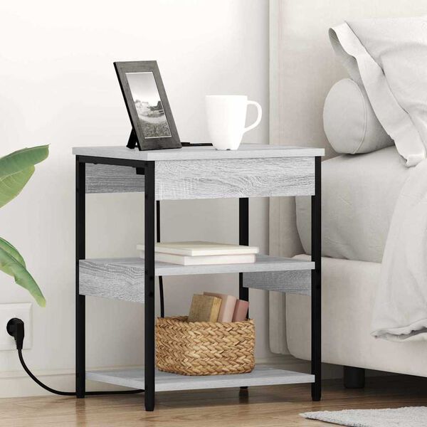 vidaXL Cabinet de chevet 2 pcs Gris Sonoma 41 x 31 x 51 cm