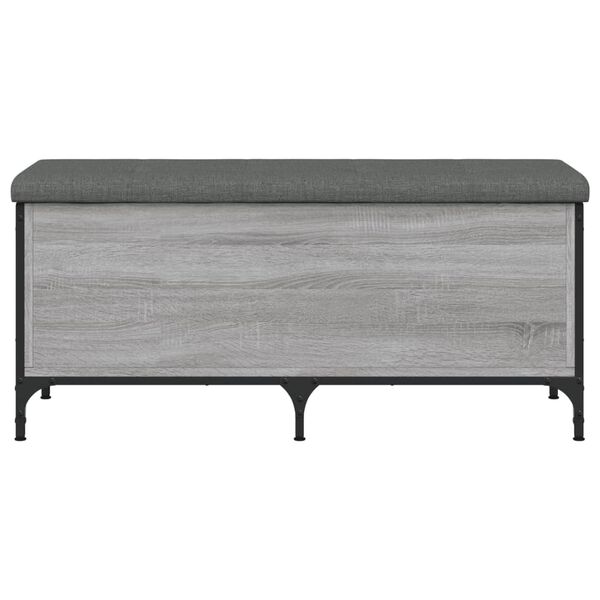 vidaXL Banc de rangement sonoma gris 102x42x45 cm bois d'ing&eacute;nierie