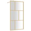 vidaXL Paroi de douche avec verre ESG transparent dor&eacute; 115x195 cm