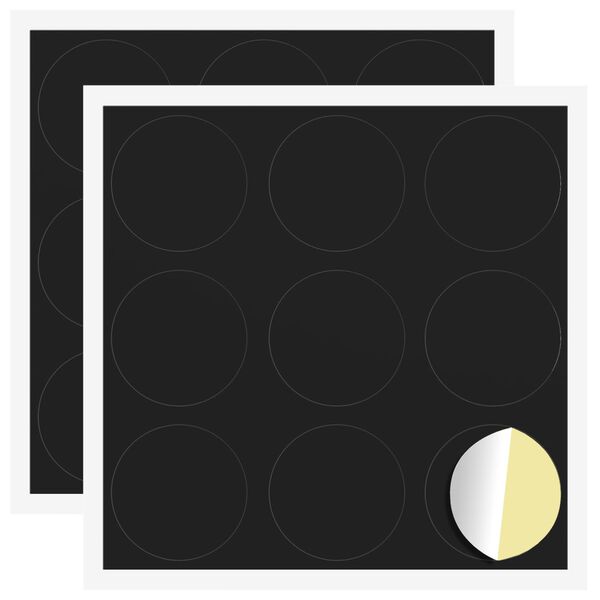 vidaXL Couverture de vis auto-adh&eacute;sive 2 pcs Noir &Oslash; 20 x 0,5 mm