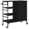 vidaXL Chariot de cuisine Ch&ecirc;ne noir 87.5 x 39 x 84.5 cm