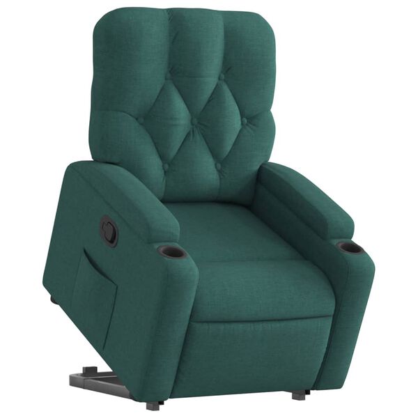 vidaXL Fauteuil inclinable vert foncé tissu