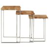 vidaXL Tables gigognes 3 pcs avec bord vivant bois massif d'acacia