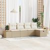 vidaXL Ensemble de canap&eacute; de jardin avec coussin 5 pcs Beige polyrotin