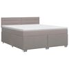 vidaXL Lit boxspring avec matelas Taupe 140 x 200 cm Tissu