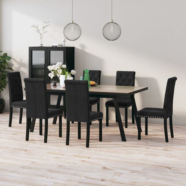 vidaXL Chaises &agrave; manger lot de 6 noir velours