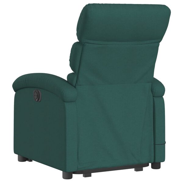 vidaXL Fauteuil inclinable de massage &eacute;lectrique Vert fonc&eacute; Tissu