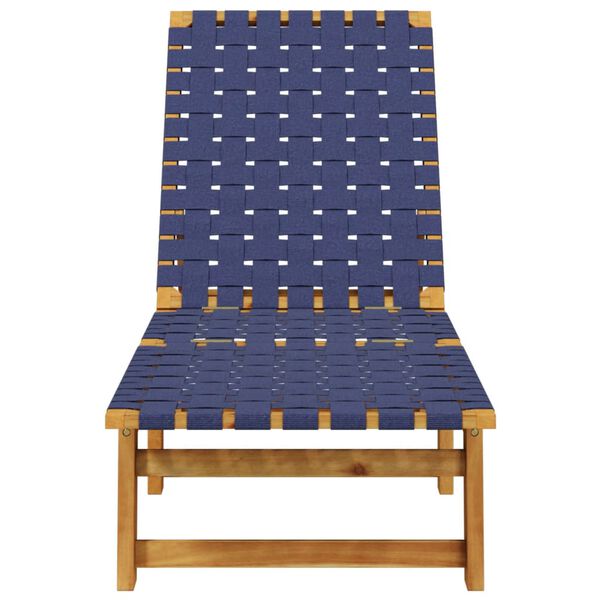 vidaXL Chaises longues lot de 2 bleu bois d'acacia solide et tissu
