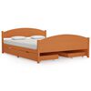 vidaXL Cadre de lit avec 4 tiroirs Marron miel Pin massif 160x200 cm