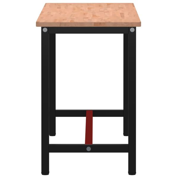 vidaXL &Eacute;tabli 150x55x81,5 cm bois massif de h&ecirc;tre et m&eacute;tal