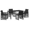 vidaXL Ensemble de salle &agrave; manger pour jardin 5 pc Noir polyrotin
