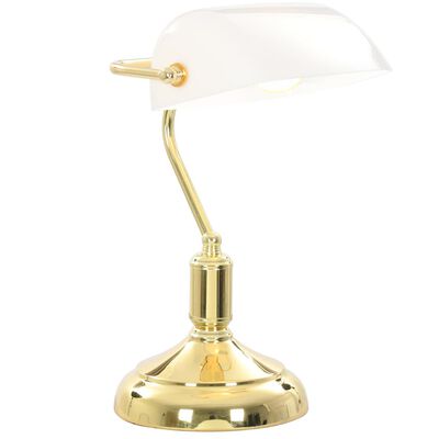 vidaXL Lampe de bureau 40 W Blanc et doré
