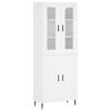 vidaXL Buffet haut Blanc 69,5x34x180 cm Bois d'ing&eacute;nierie