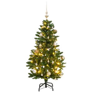vidaXL Sapin de No&euml;l artificiel articul&eacute; 150 LED et boules 120 cm