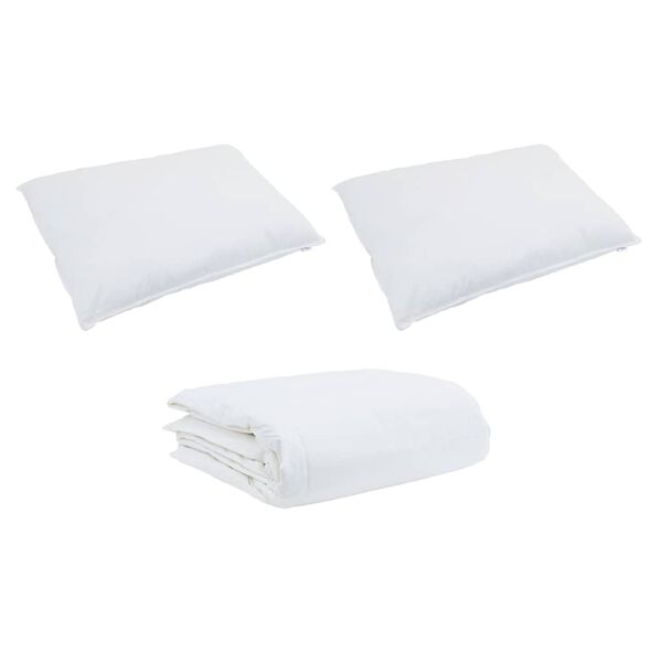 vidaXL Ensemble de Duvet avec oreiller 3 pcs Blanc Plume de canard