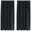 vidaXL Rideaux occultants 2 pcs Noir 140 x 175 cm Velours
