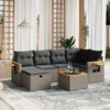 vidaXL Salon de jardin avec coussins 7 pcs gris r&eacute;sine tress&eacute;e