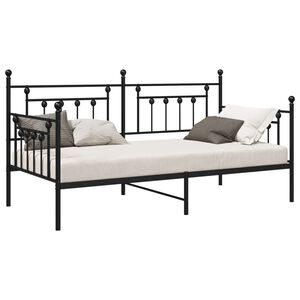 vidaXL Cadre de lit de jour Noir 107 x 203 cm Acier