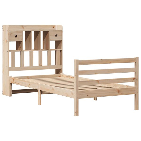 vidaXL Lit bibliothèque sans matelas 90x200 cm bois de pin massif
