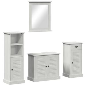 vidaXL Ensemble de mobilier de salle de bain 4 pi&egrave;ces Blanc antique