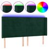 vidaXL T&ecirc;te de lit &agrave; LED Vert fonc&eacute; 163x16x118/128 cm Velours