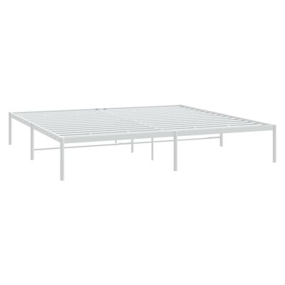 vidaXL Cadre de lit métal sans matelas blanc 183x213 cm