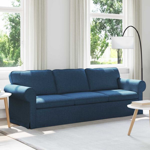 vidaXL Canap&eacute; 210cm Bleu M&eacute;tал